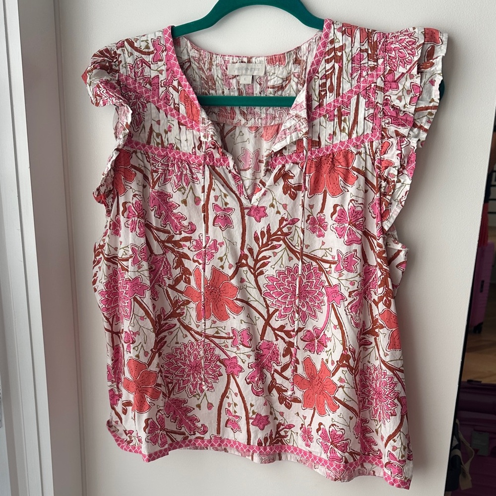 Pink Floral Women's Blouse